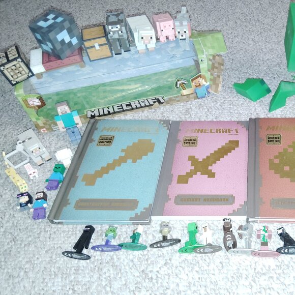 HUGE LOT OF MINECRAFT FIGURES BRICKS ARTICULATED ANIMAL MOBS BOOKS JADA DIECAST - Picture 8 of 8